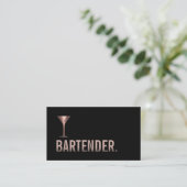 Barkeeper Moderne Rose Goldener Wein Sommelier Visitenkarte (Stehend Vorderseite)