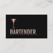 Barkeeper Moderne Rose Goldener Wein Sommelier Visitenkarte (Vorderseite)