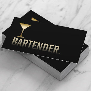 Barkeeper Moderner Gold Bar Minimalistisch Visitenkarte