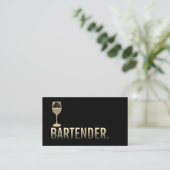 Barkeeper Modernes Gold Wine Bar Minimalistisch #2 Visitenkarte (Stehend Vorderseite)