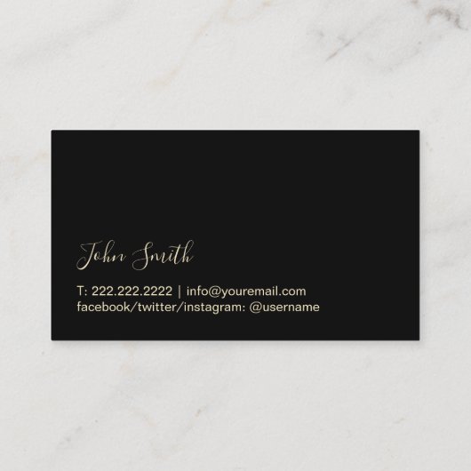 Barkeeper Modernes Gold Wine Bar Minimalistisch Visitenkarte (Rückseite)