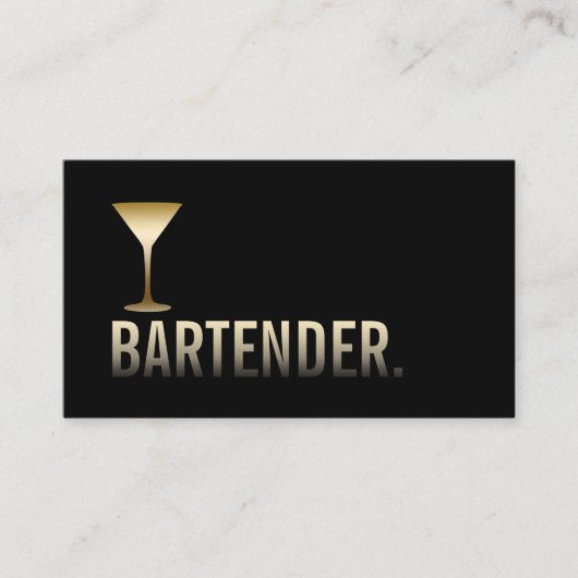 Barkeeper Modernes Gold Wine Bar Minimalistisch Visitenkarte (Vorderseite)