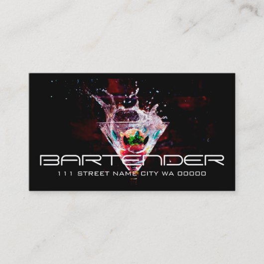 Barkeeper Nachtleben Visitenkarte (Vorderseite)