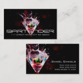 Barkeeper Nightlife Business Card Visitenkarte (Vorne/Hinten)