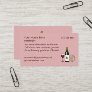 Barkeeper Pink Visitenkarte