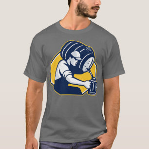 Barkeeper Pouring Keg Barrel Beer Retro T-Shirt