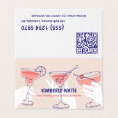 Barkeeper QR Falsche Visitenkarte Visitenkarten (Außenseite Aufgefaltet)