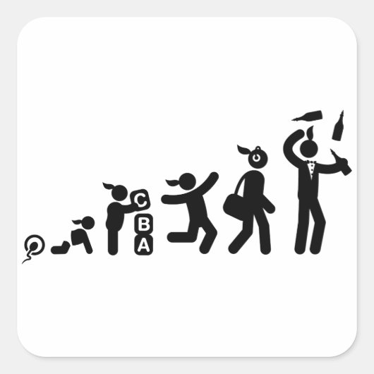 Barkeeper Quadratischer Aufkleber (Vorderseite)