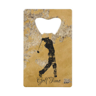 *~* Barkeeper Rough Gold und Tan Textured Golfer Geldbeutel Flaschenöffner