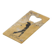 *~* Barkeeper Rough Gold und Tan Textured Golfer Geldbeutel Flaschenöffner (Rückseite Schrägansicht)