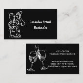 Barkeeper Schwarz & Weiß Visitenkarte (Vorne/Hinten)