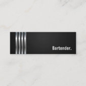 Barkeeper - Schwarze Silberstreifen Mini Visitenkarte (Vorderseite)