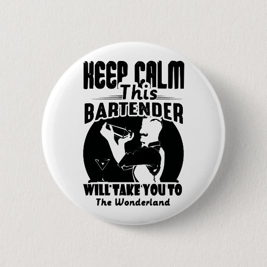 Barkeeper Shirt - Ruhe Behalten Dieser Barkeeper T Button (Vorderseite)