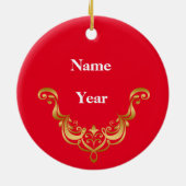 Barkeeper Silhouette Weihnachten Keramik Ornament (Hinten)