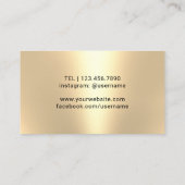 Barkeeper Sommelier Black & Gold Wein Visitenkarte (Rückseite)