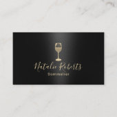 Barkeeper Sommelier Black & Gold Wein Visitenkarte (Vorderseite)