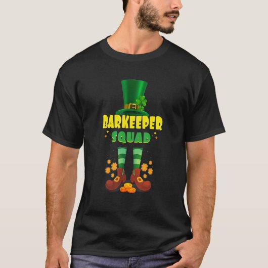Barkeeper Squad Funny Irish St Patrick Day T-Shirt (Vorderseite)