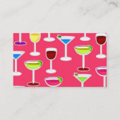 Barkeeper/Thema Alkoholische Getränke - Rosa Visitenkarte (Rückseite)