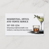 Barkeeper trinkt Wein-Martini-Brandbrille Visitenkarte (Rückseite)