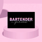 Barkeeper Typografie Signature Calligraphy Black Visitenkarte