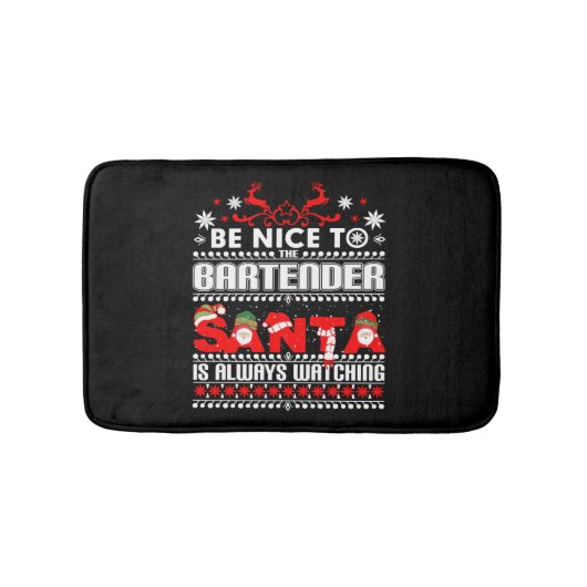 Barkeeper Ugly Christmas Sweater Geschenk Funny Ba Badematte (Vorderseite)