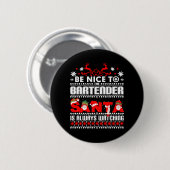 Barkeeper Ugly Christmas Sweater Geschenk Funny Ba Button (Vorne & Hinten)