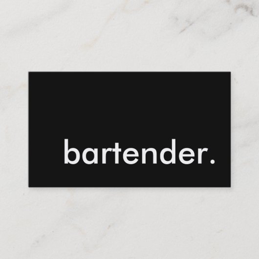 Barkeeper. Visitenkarte (Vorderseite)