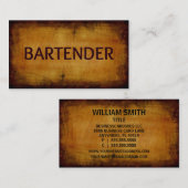 Barkeeper Visitenkarte (Vorne/Hinten)
