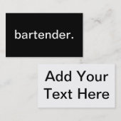 Barkeeper Visitenkarte (Vorne/Hinten)