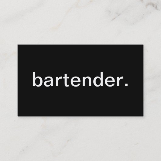 Barkeeper Visitenkarte (Vorderseite)