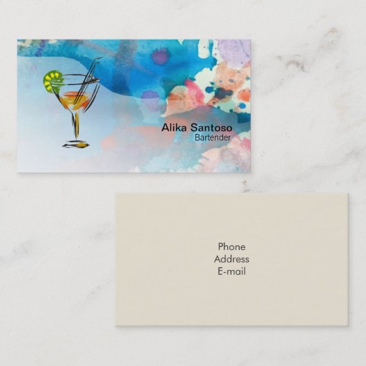 Barkeeper-Visitenkarte Visitenkarte (Vorne/Hinten)