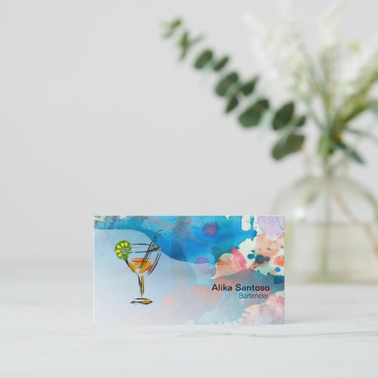 Barkeeper-Visitenkarte Visitenkarte (Stehend Vorderseite)