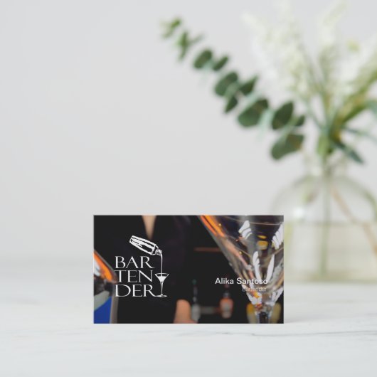 Barkeeper-Visitenkarte Visitenkarte (Stehend Vorderseite)