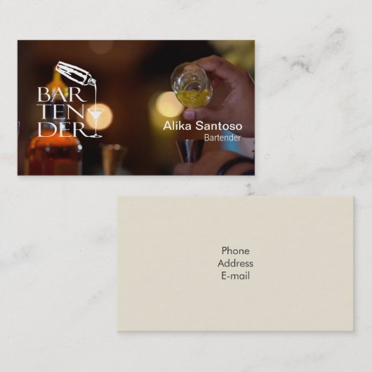 Barkeeper-Visitenkarte Visitenkarte (Vorne/Hinten)