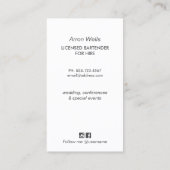 Barkeeper-Visitenkarte Visitenkarte (Rückseite)