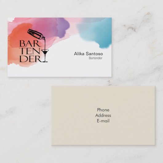 Barkeeper-Visitenkarte Visitenkarte (Vorne/Hinten)