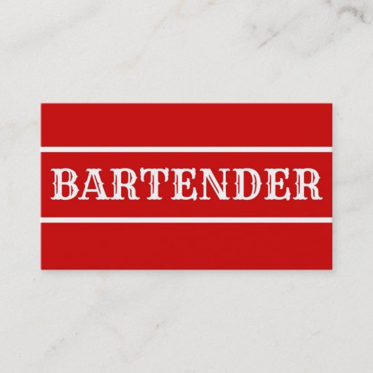 Barkeeper-Visitenkarte Visitenkarte (Vorderseite)