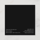 Barkeeper-Visitenkarten Quadratische Visitenkarte (Rückseite)