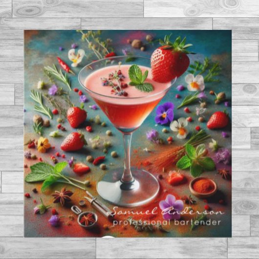 Barkeeper-Visitenkarten Quadratische Visitenkarte