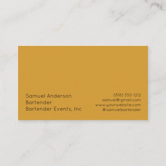 Barkeeper-Visitenkarten Visitenkarte (Rückseite)