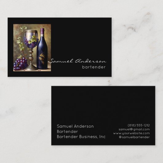 Barkeeper-Visitenkarten Visitenkarte (Vorne/Hinten)