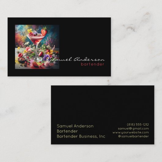 Barkeeper-Visitenkarten Visitenkarte (Vorne/Hinten)