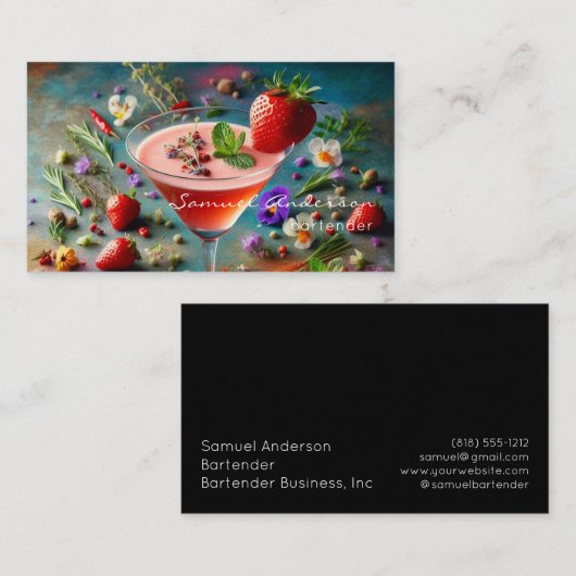 Barkeeper-Visitenkarten Visitenkarte (Vorne/Hinten)