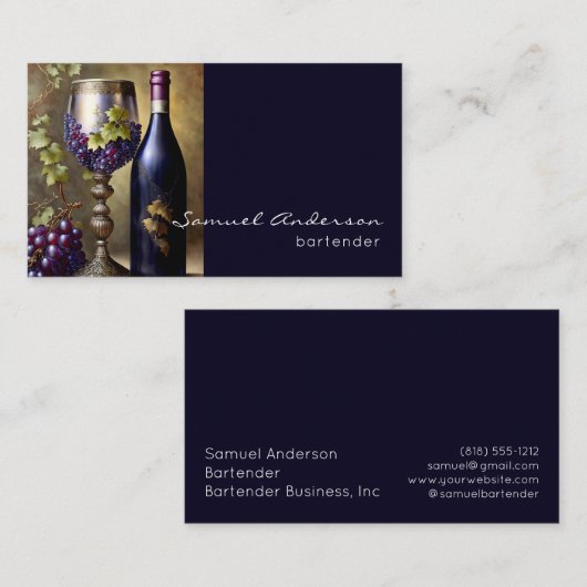Barkeeper-Visitenkarten Visitenkarte (Vorne/Hinten)
