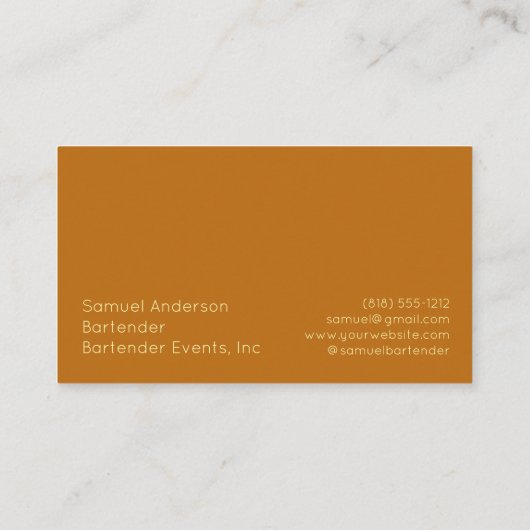 Barkeeper-Visitenkarten Visitenkarte (Rückseite)