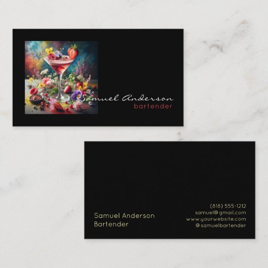 Barkeeper-Visitenkarten Visitenkarte (Vorne/Hinten)