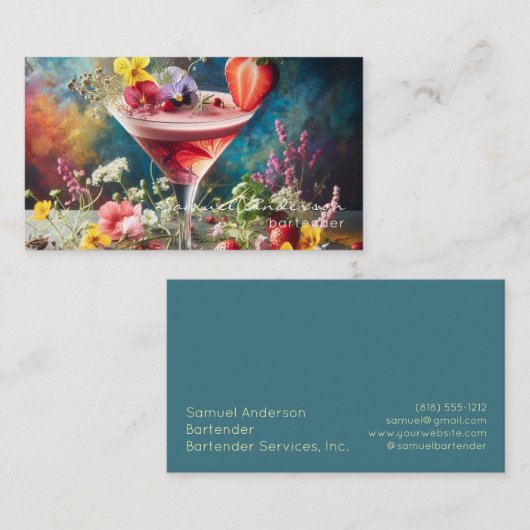 Barkeeper-Visitenkarten Visitenkarte (Vorne/Hinten)