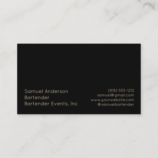 Barkeeper-Visitenkarten Visitenkarte (Rückseite)