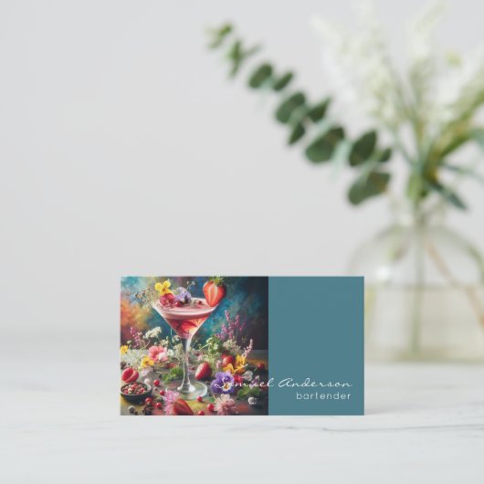 Barkeeper-Visitenkarten Visitenkarte (Stehend Vorderseite)