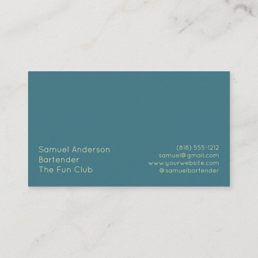 Barkeeper-Visitenkarten Visitenkarte (Rückseite)